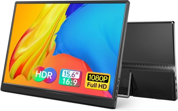 Yxk 便攜式顯示器 15.6 英吋 1080P USB-C HDMI 超薄旅行監視器 附支架 適用於筆記型電腦、PC、Mac 手機、PS、Xbox、Swich IPS 超薄零幀遊戲