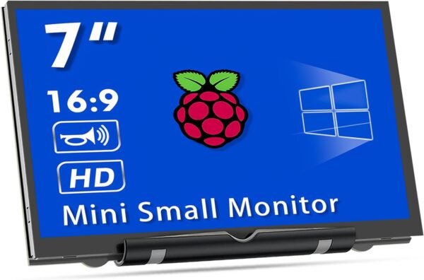 7 吋 Raspberry Pi 螢幕,800x480 HDMI 小型顯示器,附雙揚聲器,LCD 螢幕顯示,適用於 Raspberry Pi 4/3/2/Zero/B/B+ Win11/10/8/7(非觸控)