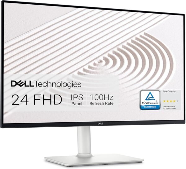Dell S2425HS 顯示器 - 23.8 吋 FHD (1920x1080) 顯示器,100Hz 刷新率 1500:1 對比度,TüV 萊茵蘭 Eye Comfort 4 星,集成式 2x5W 揚聲器,高度/傾斜/旋轉/樞軸 - 灰白色