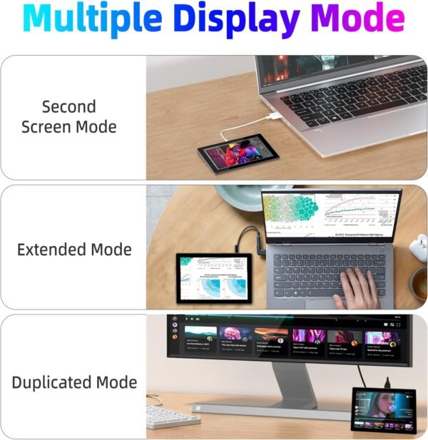 7 Inch IPS LCD Touch Screen Display Panel 1280×800 Capacitive USB Portable Second Screen HD Monitor for Windows 10 11 Pro, iOS, Mini Pc etc：圖片 2