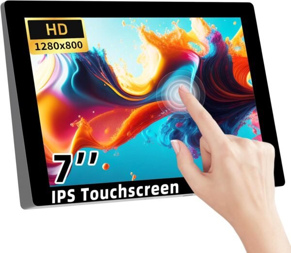 7 Inch IPS LCD Touch Screen Display Panel 1280×800 Capacitive USB Portable Second Screen HD Monitor for Windows 10 11 Pro, iOS, Mini Pc etc