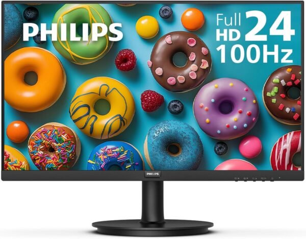 PHILIPS 飛利浦 24 吋無框全高清(1920 x 1080) 100Hz 顯示器,VESA,HDMI x1,VGA 連接埠 x1,眼部護理,4 年提前更換保固,241V8LB