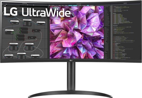 LG 超寬版 QHD 34 吋曲面電腦顯示器 34WQ73A-B, IPS 相容於 HDR 10 內建 KVM 和 USB Type-C 黑色