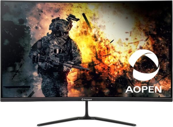 AOPEN by Acer 32HC5QR S3biipx 31 吋 Full HD 1920 x 1080 16:9 弧形遊戲顯示器 | AMD FreeSync Premium | 180Hz | 1ms TVR | 可調式傾斜 | VESA 安裝 | 1 x 顯示器連接埠 1.4 和 2 x HDMI 2.0